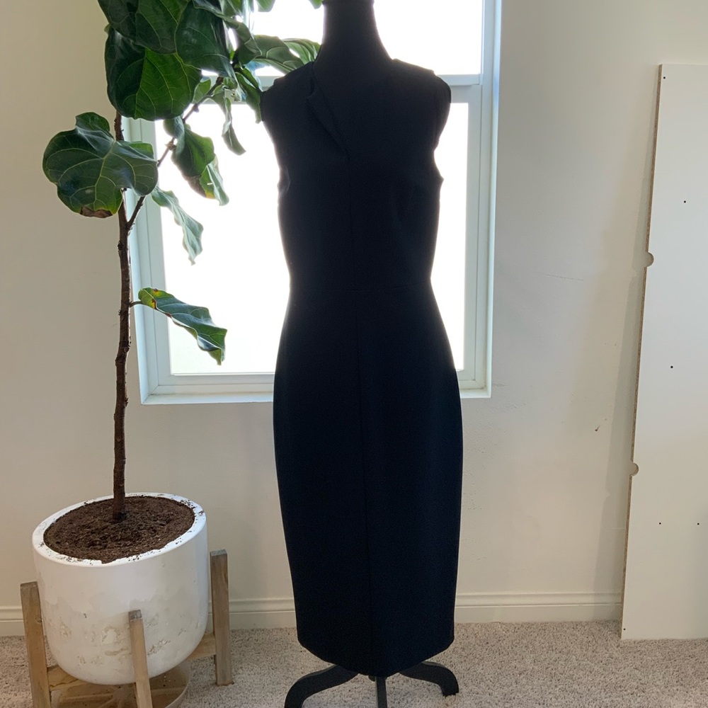 NWT THEORY Black Miyani MIDI Dress Size 4